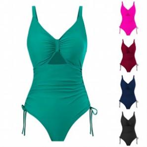 Solid color, quick drying, sexy, backless  The one-piece sports bikini